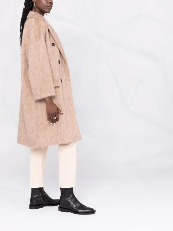 double breasted fleece coat