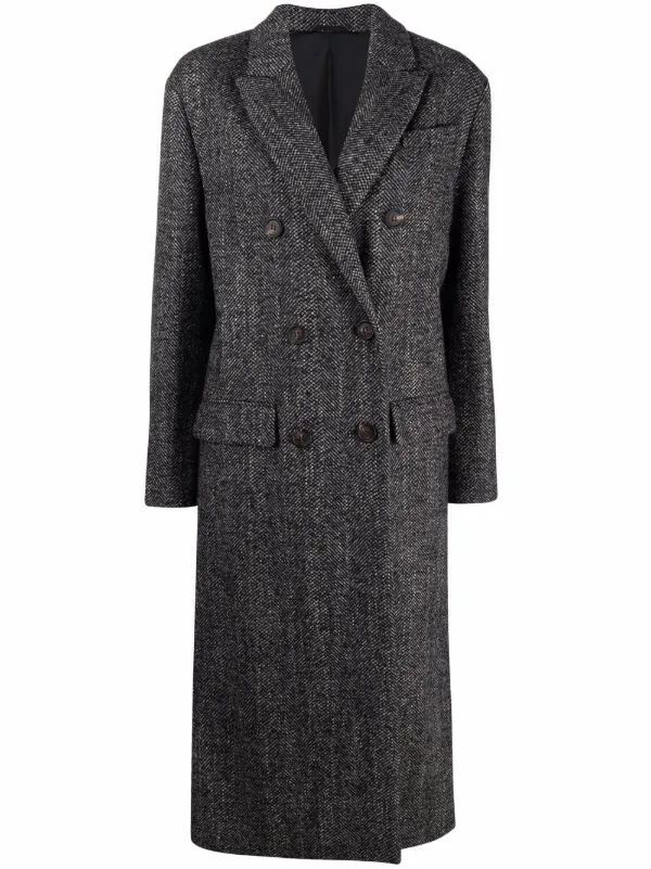 double breasted herringbone overcoat
