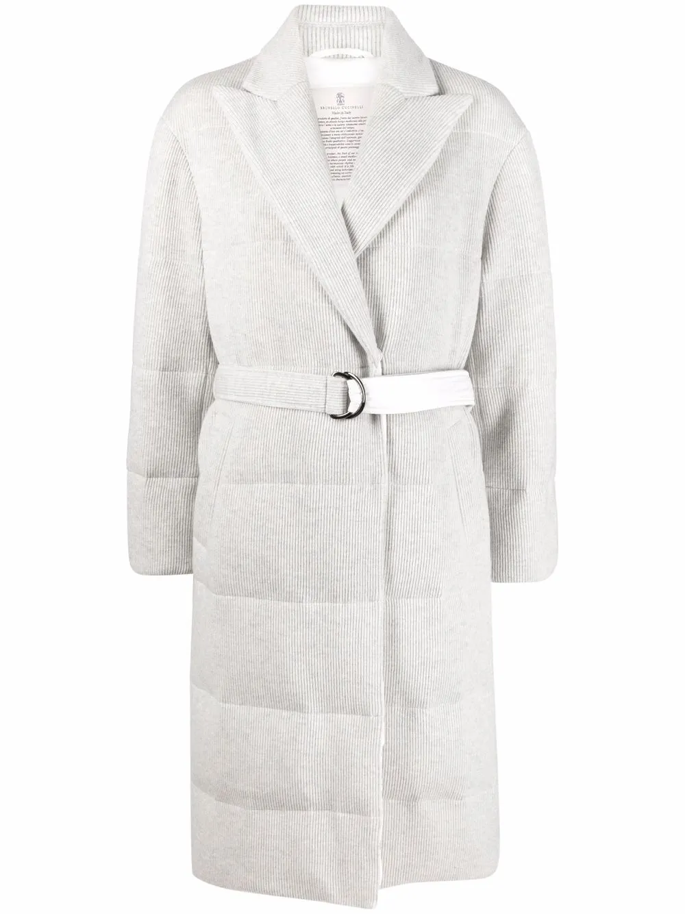 

Brunello Cucinelli padded belted coat - Grey