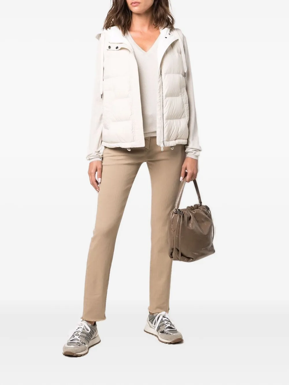 Brunello Cucinelli cashmere-blend V-neck jumper | Knitted Sweaters | Image 2