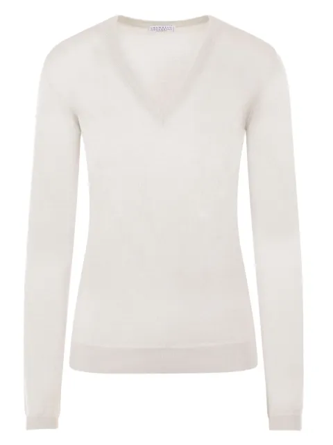 Brunello Cucinelli — cashmere-blend V-neck jumper