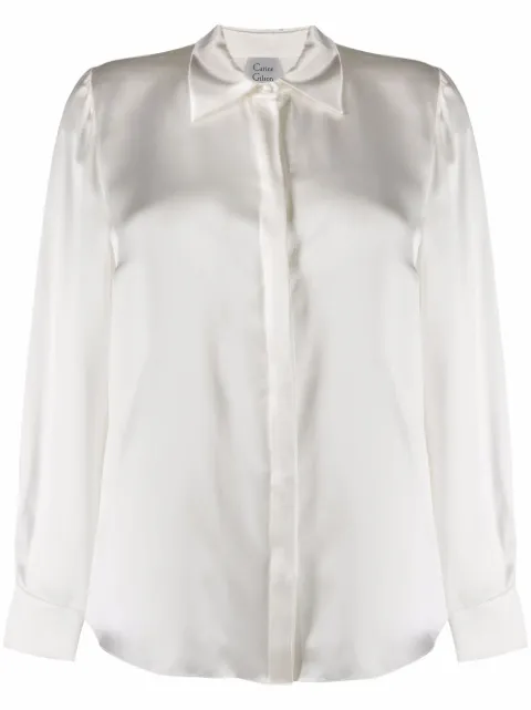 Carine Gilson long-sleeve silk-satin shirt