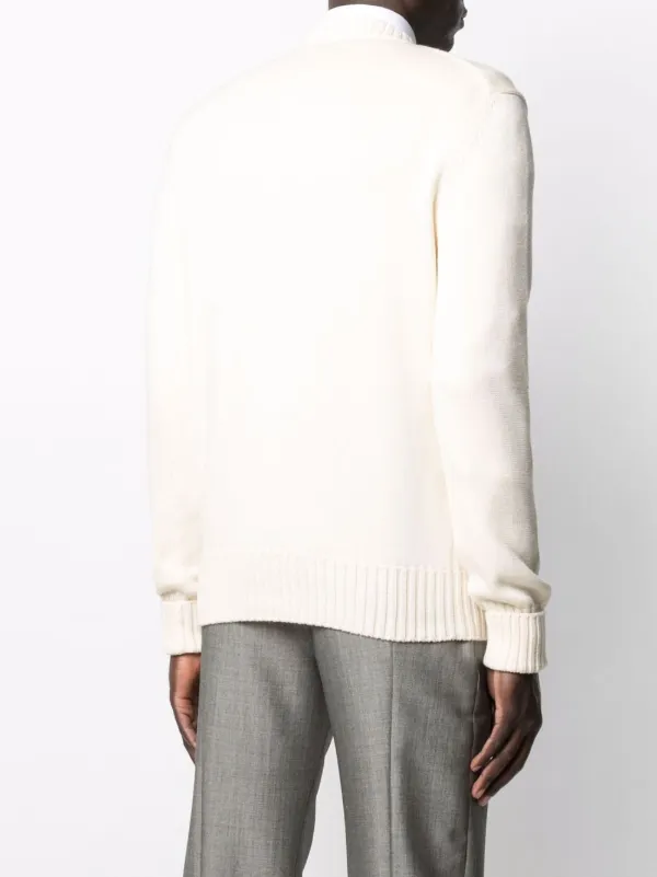 Alexander McQueen Graffiti intarsia-knit Jumper | Neutrals | FARFETCH