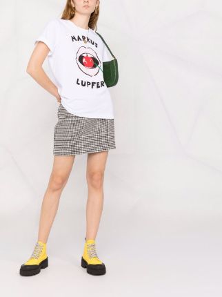 cherry logo print T-shirt展示图