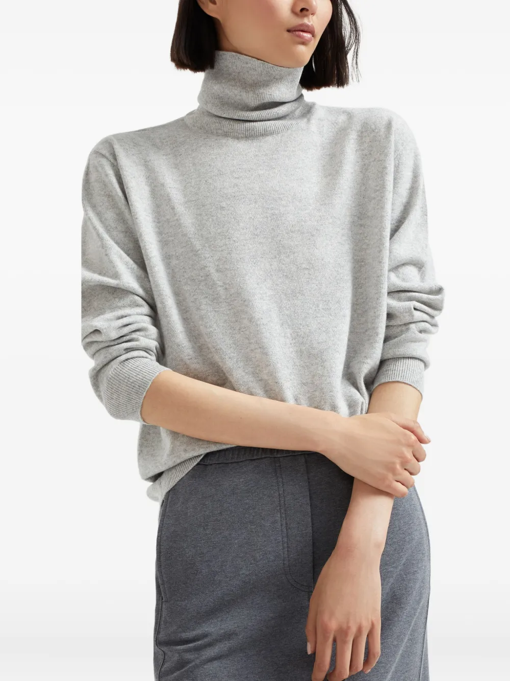  Brunello Cucinelli Roll-neck Cashmere Sweater - Grey 