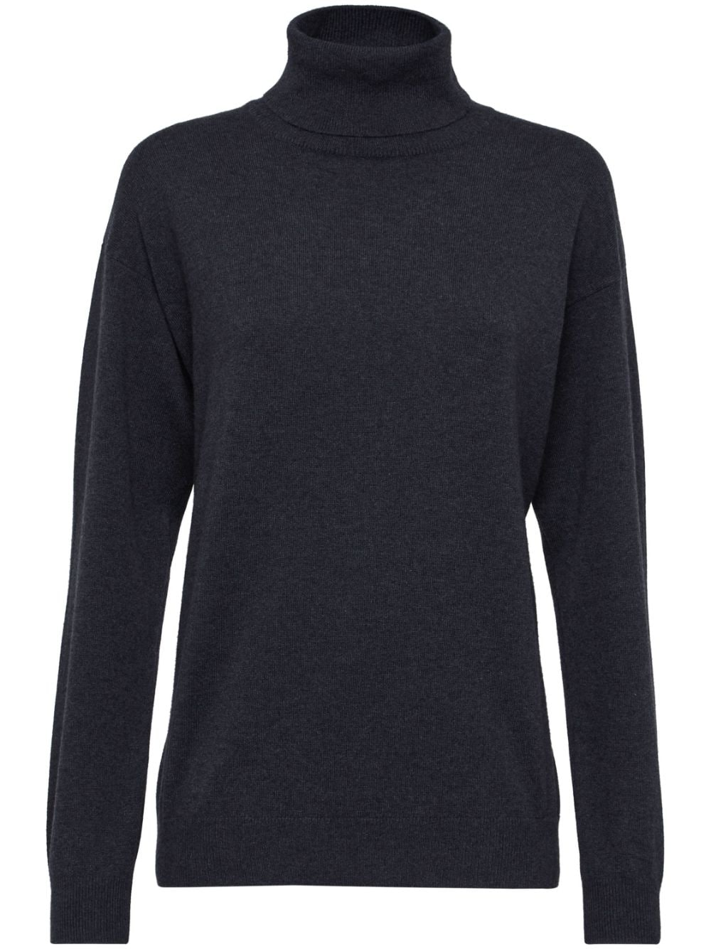 Shop Brunello Cucinelli Roll Neck Cashmere-knit Sweater In Grau
