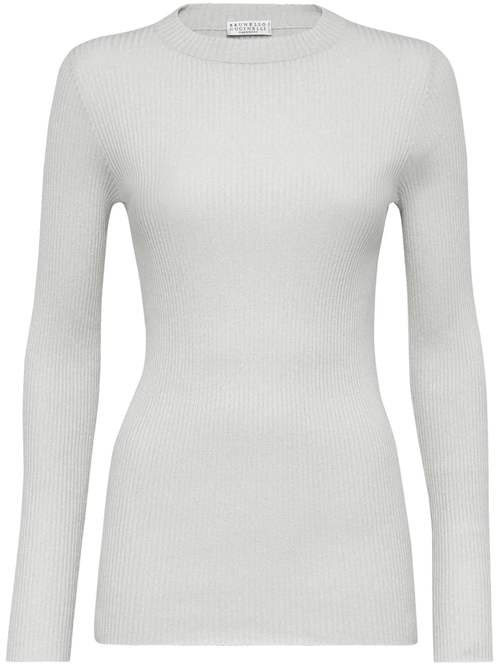 Brunello Cucinelli Fine-knit Long-sleeved Top In 中性色