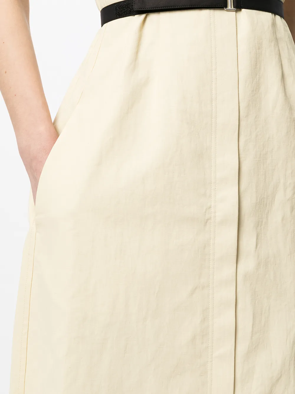 Jil Sander Belted Midi Dress In Yellow