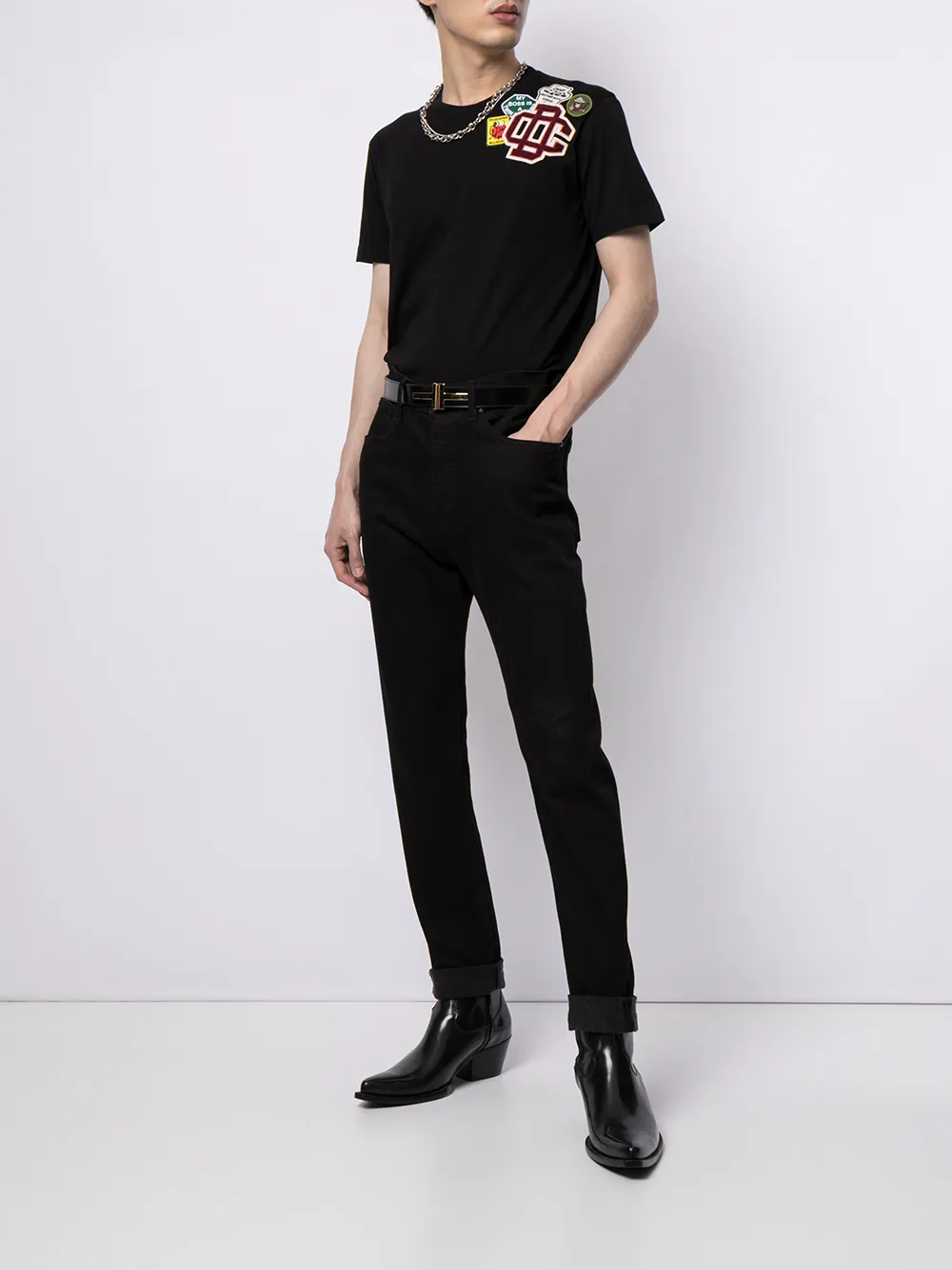 фото Dsquared2 футболка с нашивкой-логотипом