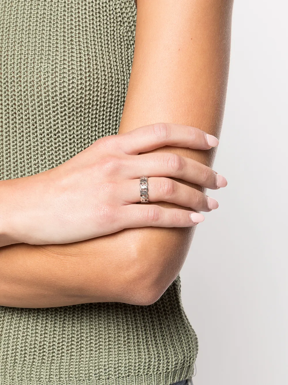 Nialaya Jewelry Ring met schakels - Zilver