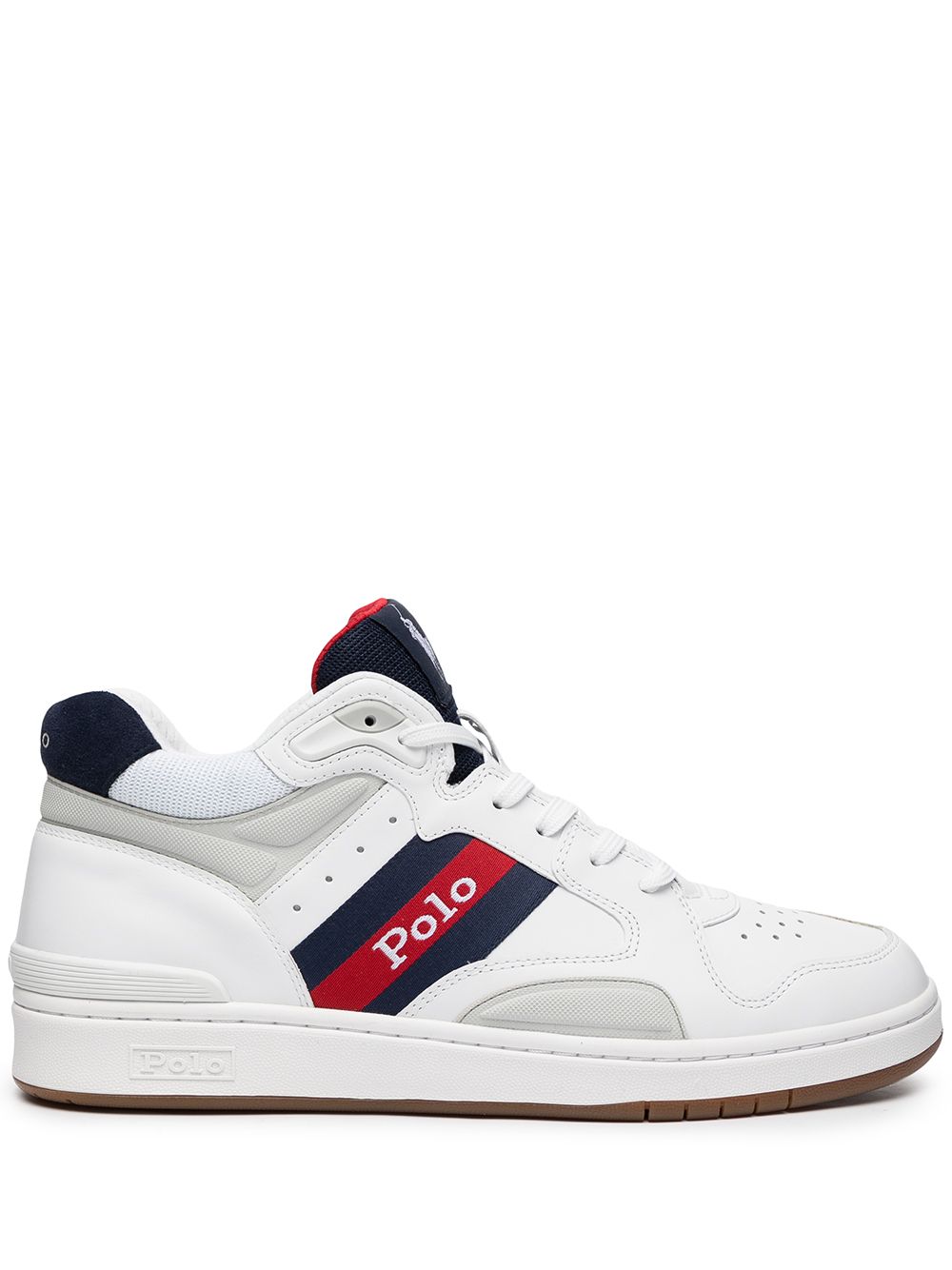 Polo Ralph Lauren stripe detail panelled sneakers