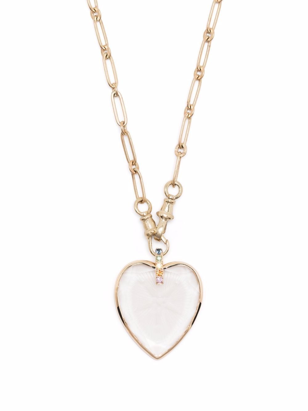 Shop Pascale Monvoisin 9kt yellow gold Gabin sapphire crystal heart ...