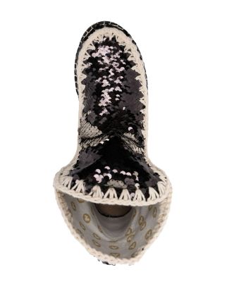 sequin-embellished espadrille boots展示图