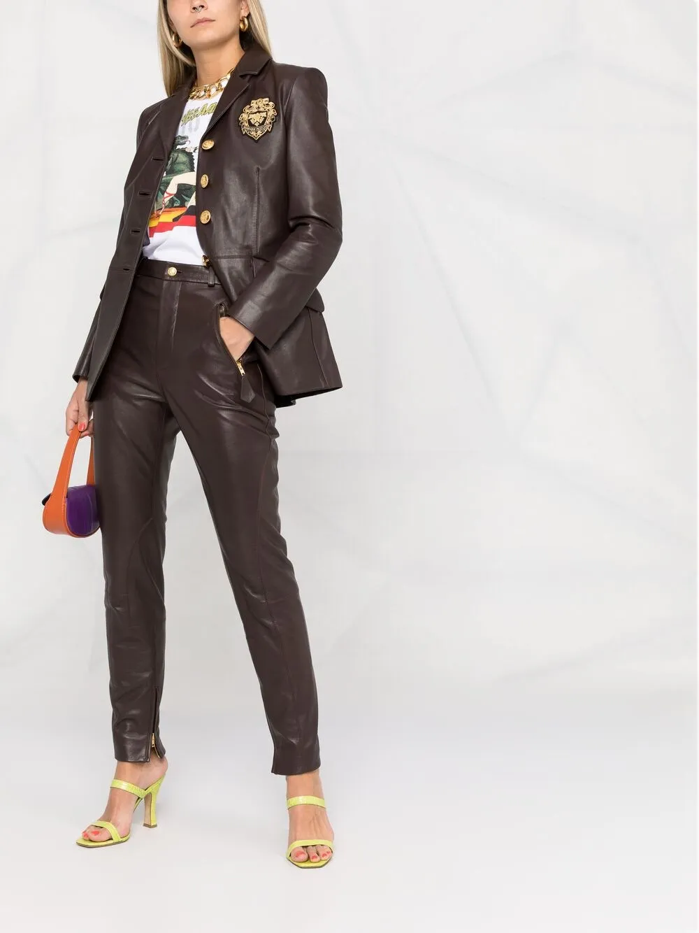 фото Boutique moschino байкерские брюки кроя слим