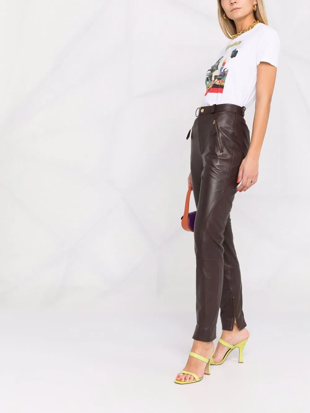 фото Boutique moschino байкерские брюки кроя слим