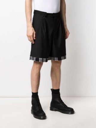 check-trim tailored knee-length shorts展示图