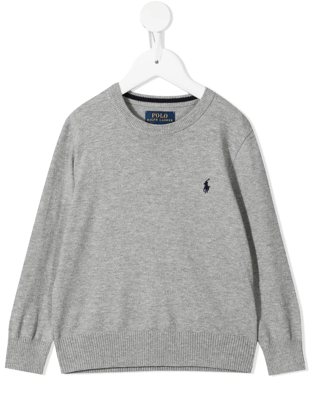 

Ralph Lauren Kids suéter con logo bordado - Gris