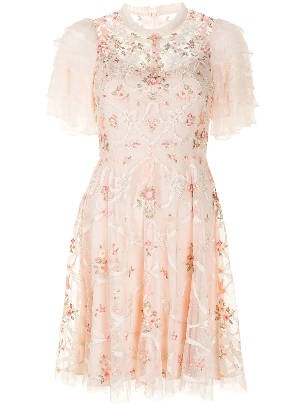 Needle & Thread платье с цветочной вышивкой и оборками