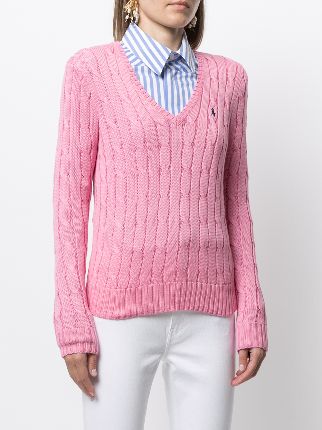 Pony logo cable-knit jumper展示图