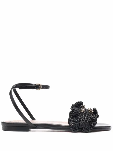 RED(V) sandalias planas con detalles de strass