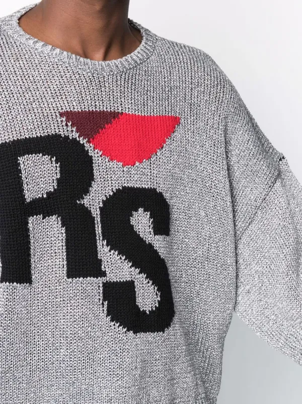 Raf Simons intarsia-logo Jumper - Grey