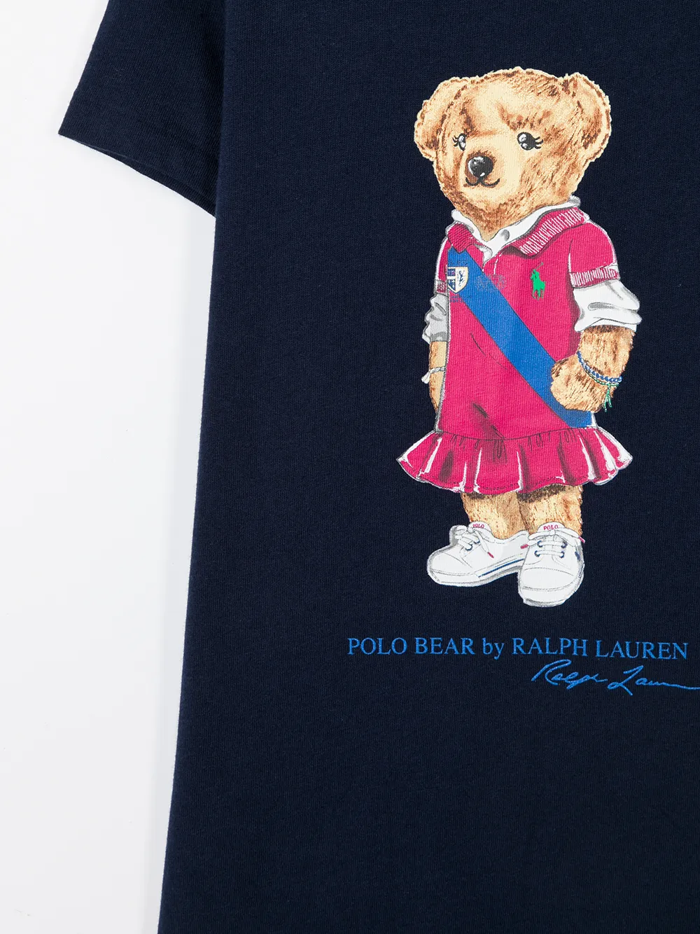 фото Ralph lauren kids длинное платье-футболка polo bear