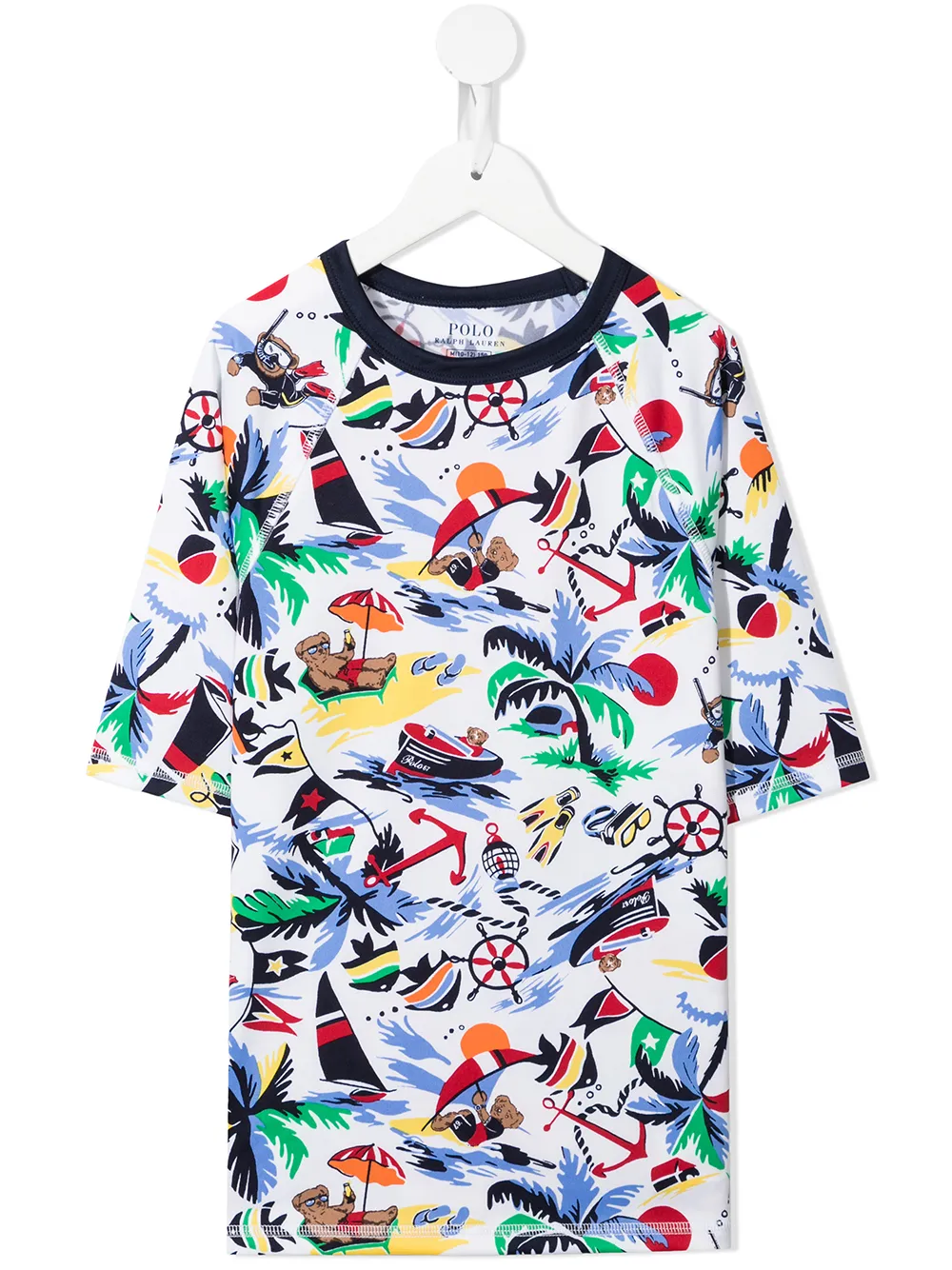 фото Ralph lauren kids футболка с принтом nautical bearwiian