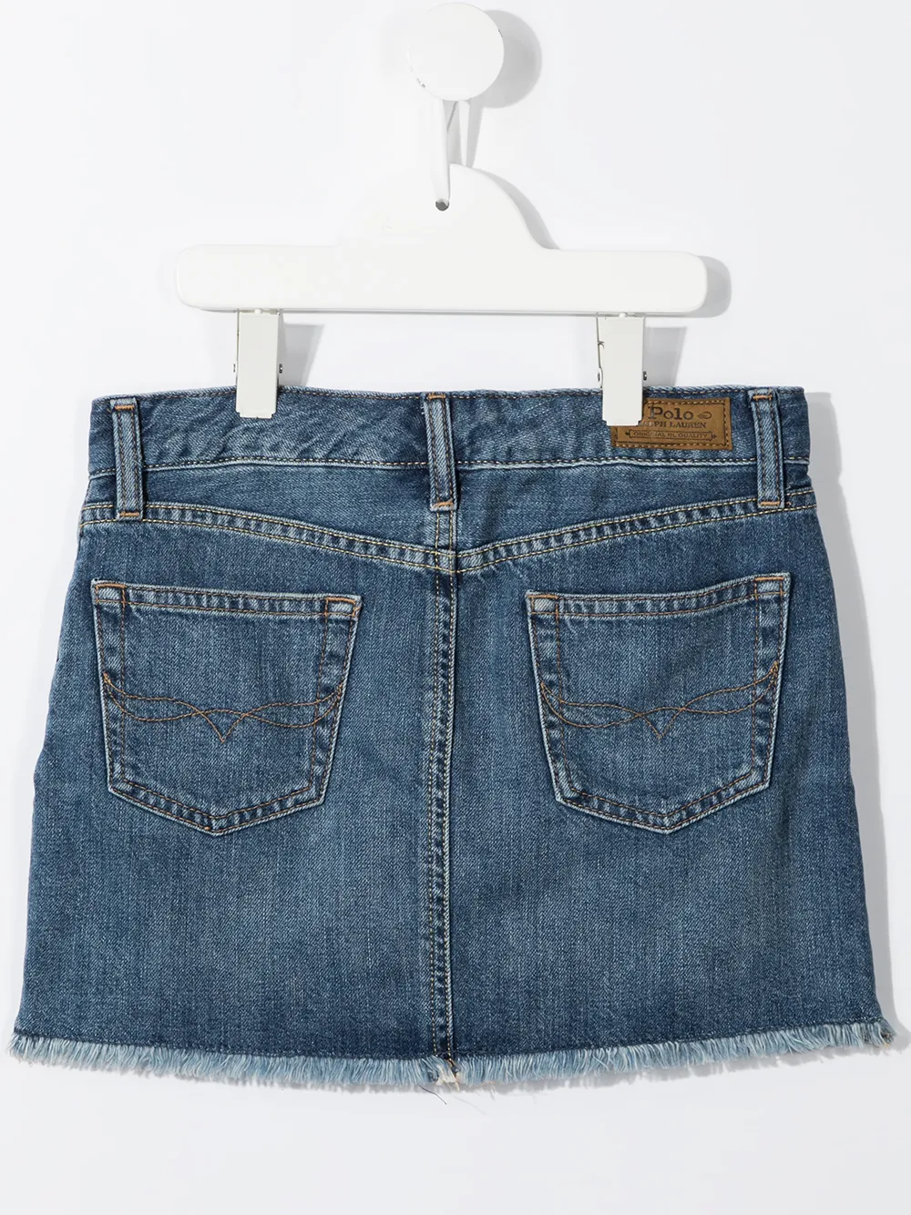 Image 2 of Ralph Lauren Kids frayed-edge denim skirt