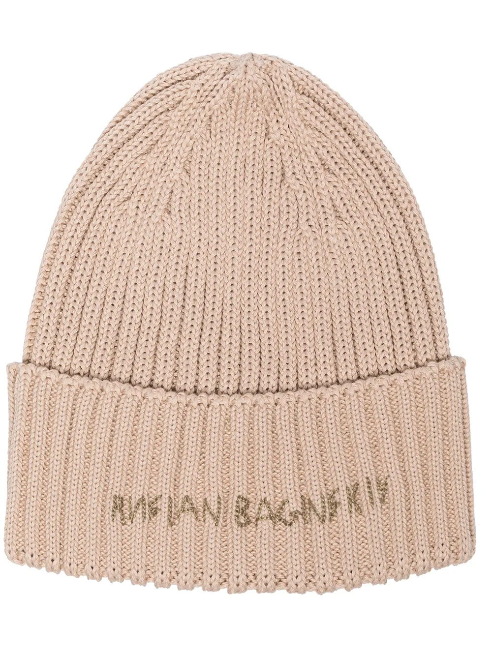 

Ruslan Baginskiy logo-print ribbed-knit beanie - Neutrals