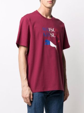 x Maison Kitsuné logo print T-shirt展示图