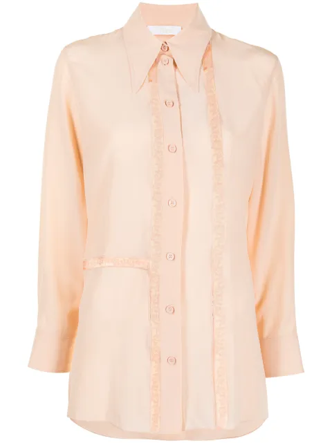 Chloé chemise à bord en dentelle