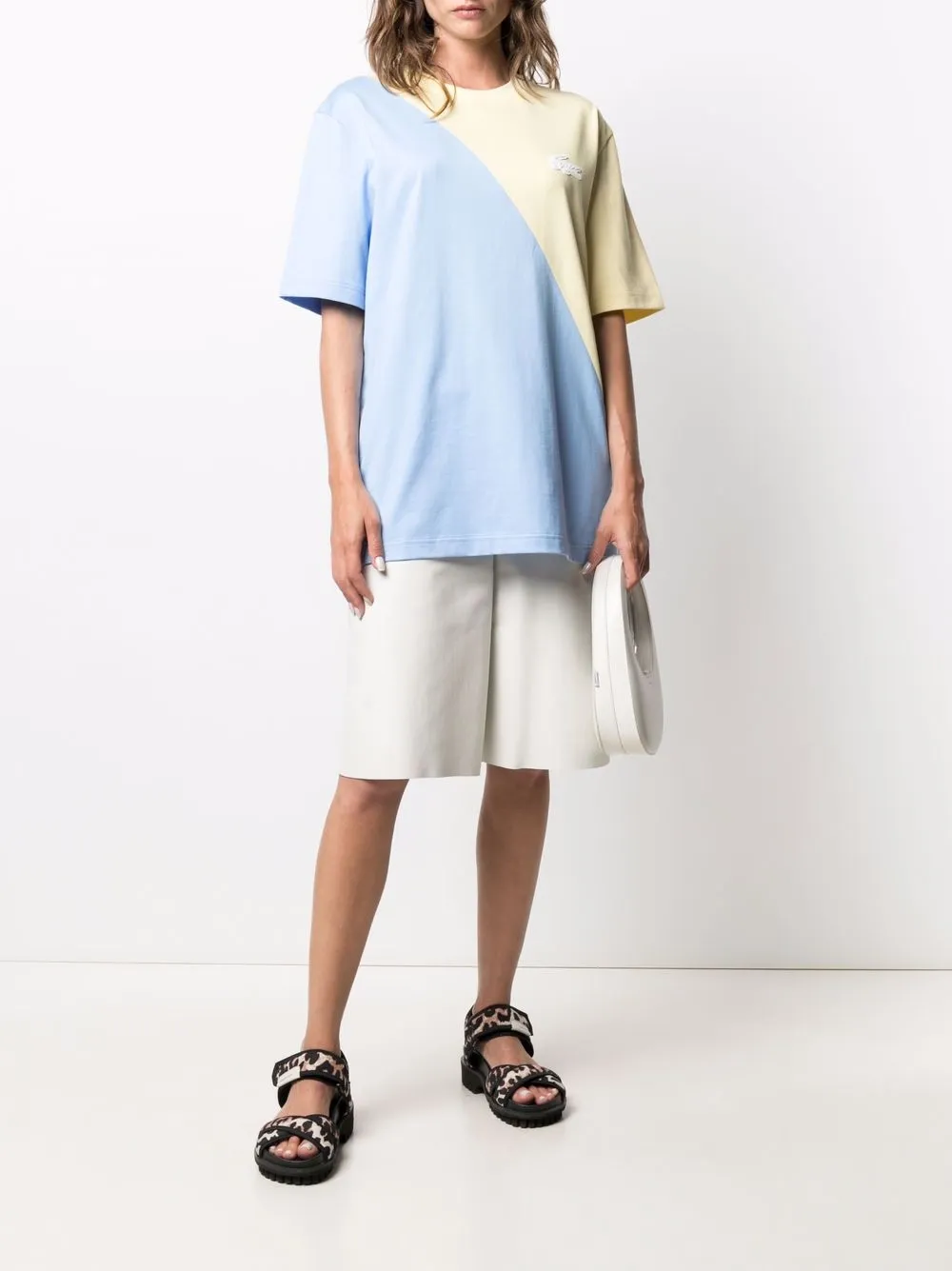 фото L&jr футболка в стиле колор-блок с логотипом