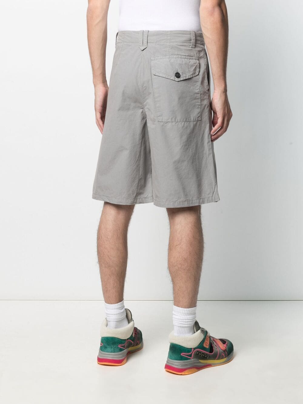 Shop Kenzo Knee-length Chino Shorts In Grey