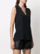 Nude frayed v-neck tank top