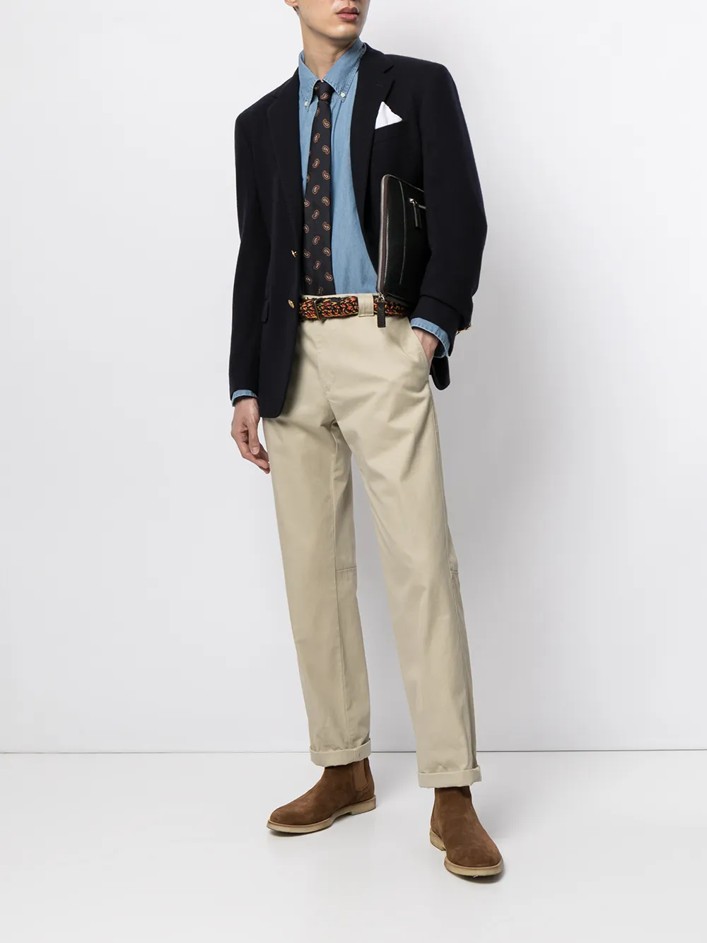 фото Polo ralph lauren рубашка из ткани шамбре с вышитым логотипом