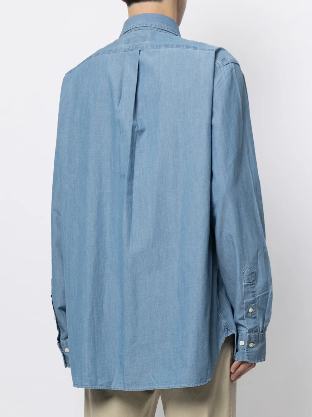 фото Polo ralph lauren рубашка из ткани шамбре с вышитым логотипом