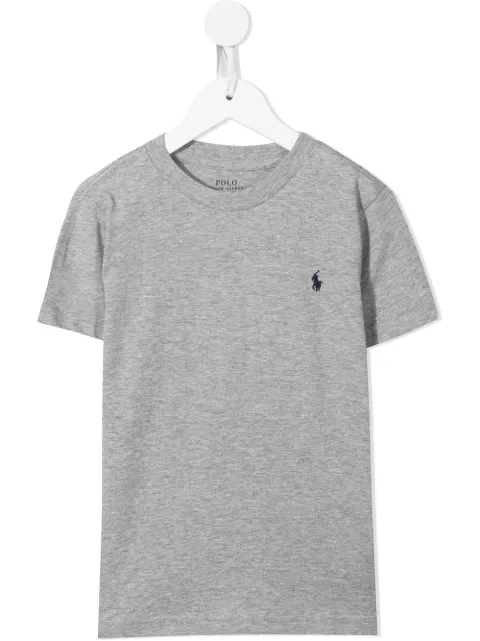 POLO RALPH LAUREN KIDS eyelet ruffle-trim cap sleeve T-shirt