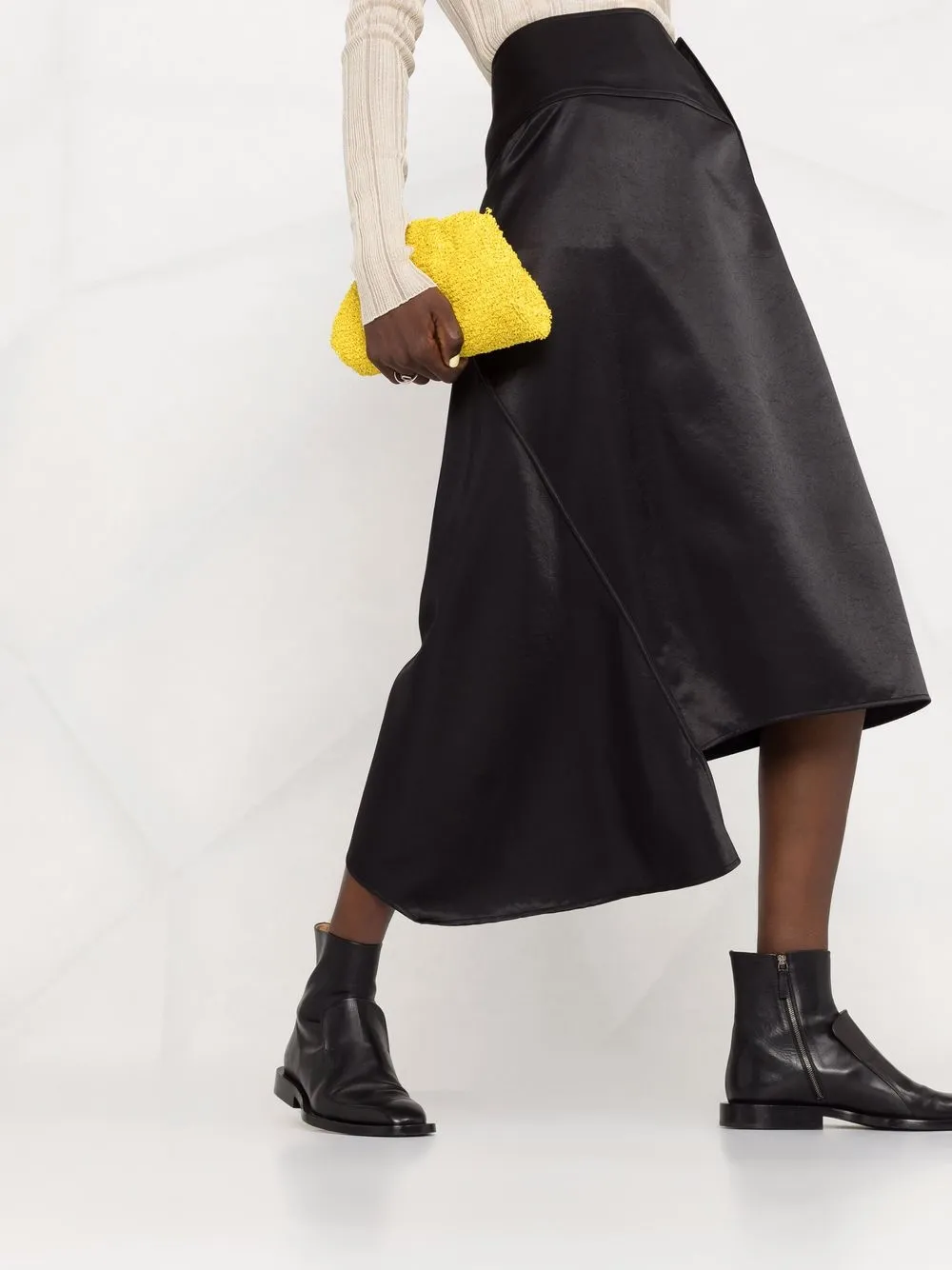 фото Jil sander атласная юбка с завышенной талией