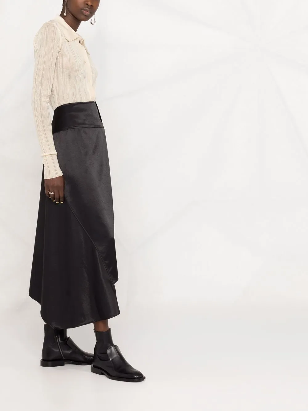 фото Jil sander атласная юбка с завышенной талией