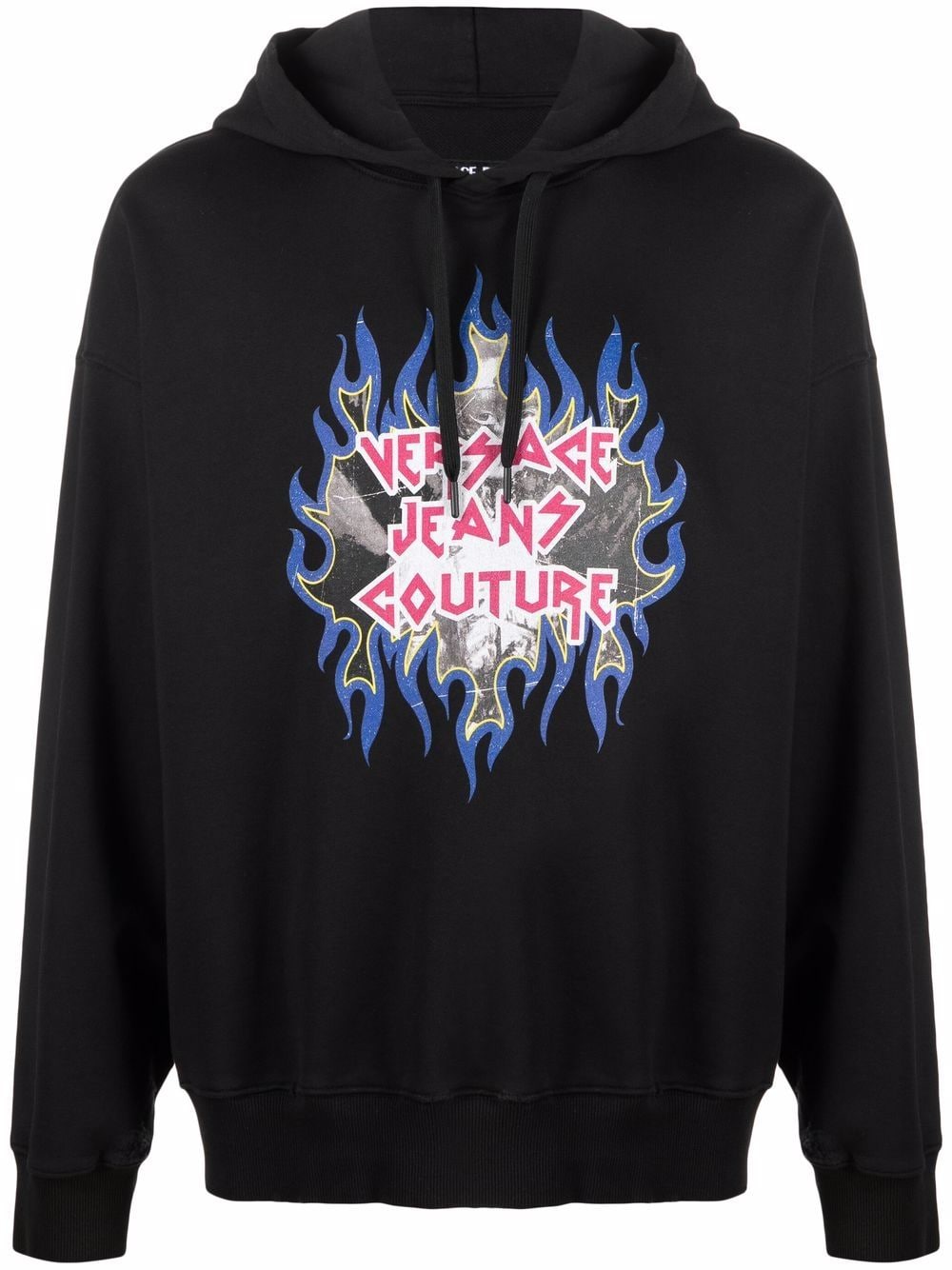 VERSACE JEANS COUTURE ROCK LOGO-PRINT HOODIE