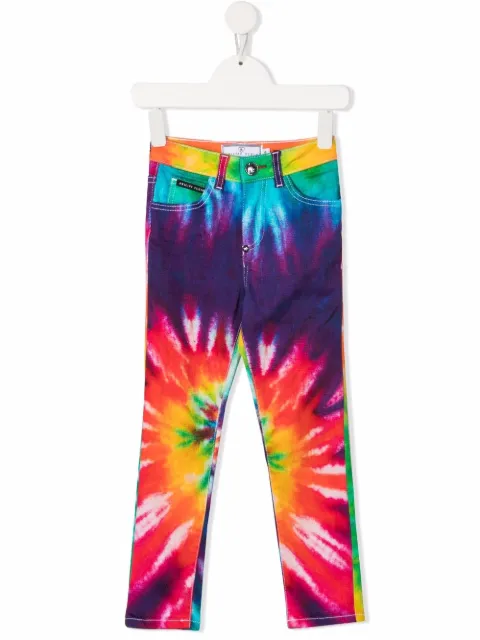 Philipp Plein Junior tie-dye skinny jeans