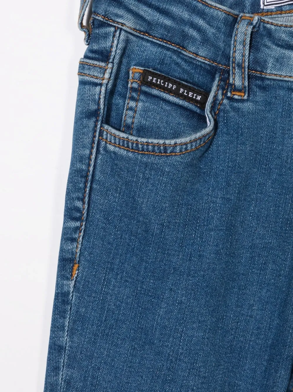 Philipp Plein Junior Regular-fit jeans Blauw