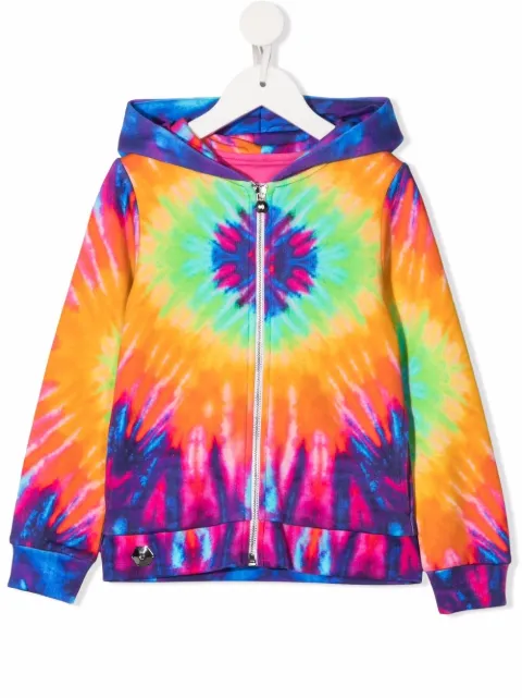 Philipp Plein Junior tie-dye cotton hoodie