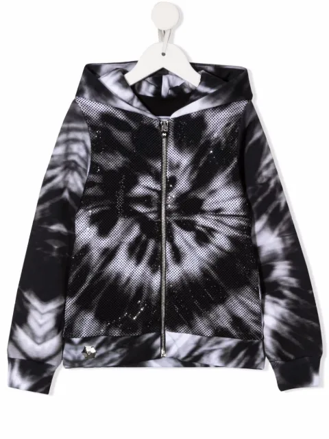 Philipp Plein Junior tie-dye cotton hoodie