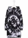 Philipp Plein Junior tie-dye hooded dress - Black