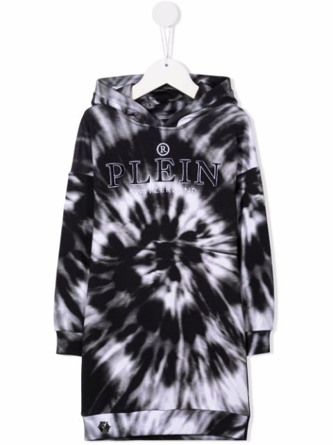 Philipp Plein Junior tie-dye hooded dress