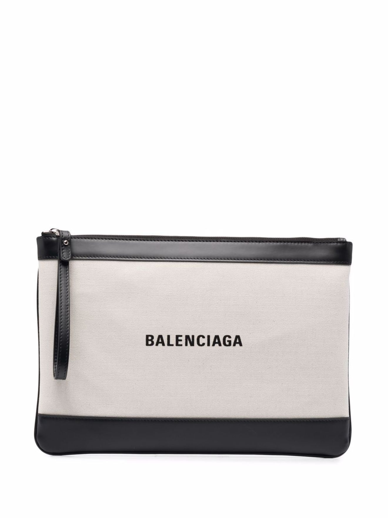 forklare Envision komprimeret Balenciaga logo-print canvas clutch bag neutrals | MODES
