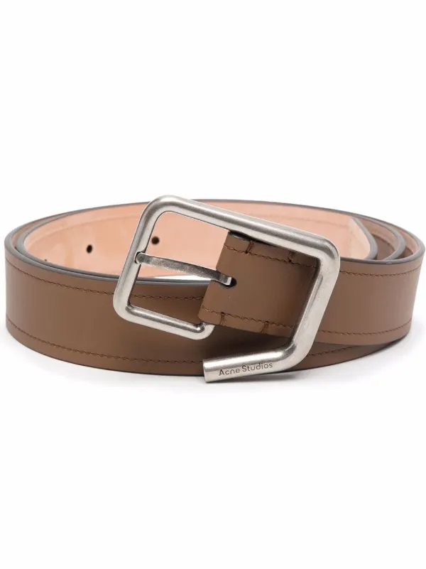 engraved-logo buckle belt