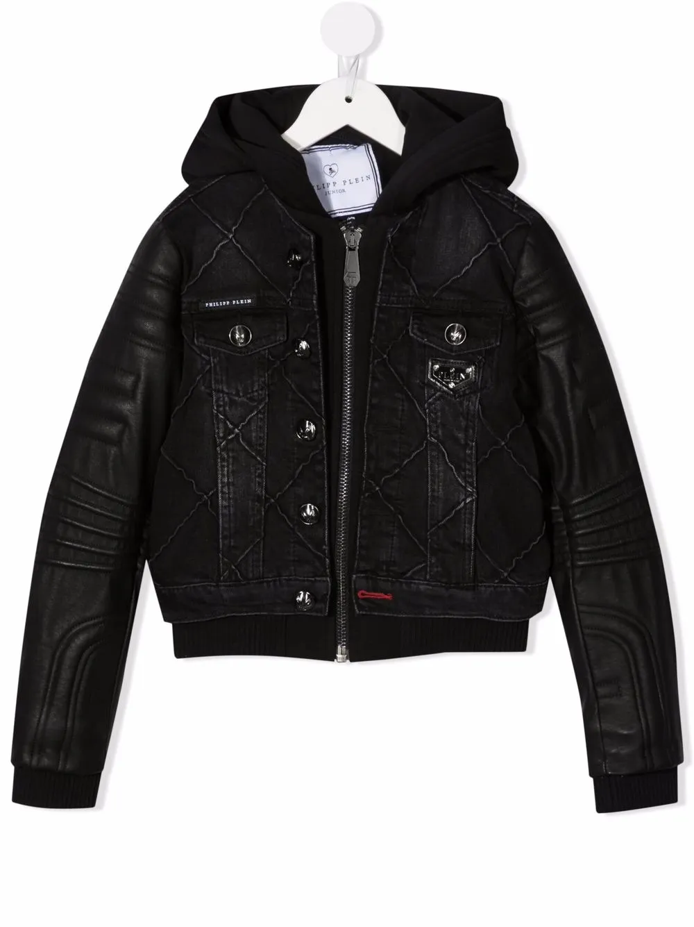 

Philipp Plein Junior hooded denim jacket - Black