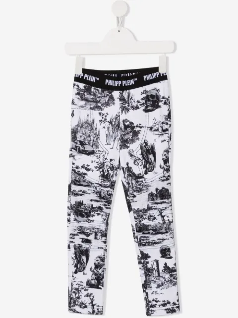 Philipp Plein Junior En PLEIN air-print stretch-cotton leggings